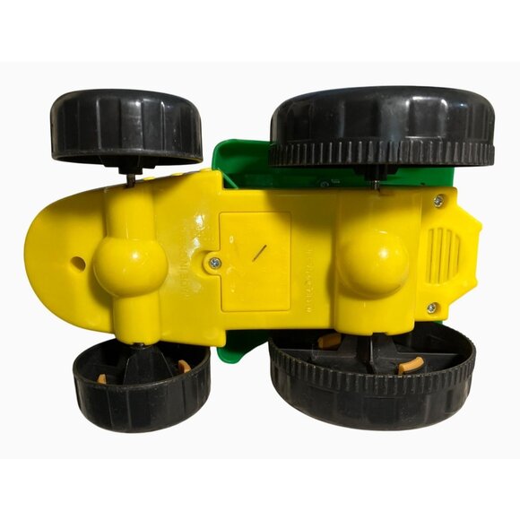 Green and Yellow Plastic Toy Tractor With Working Lights and Sound - Picture 5 of 10